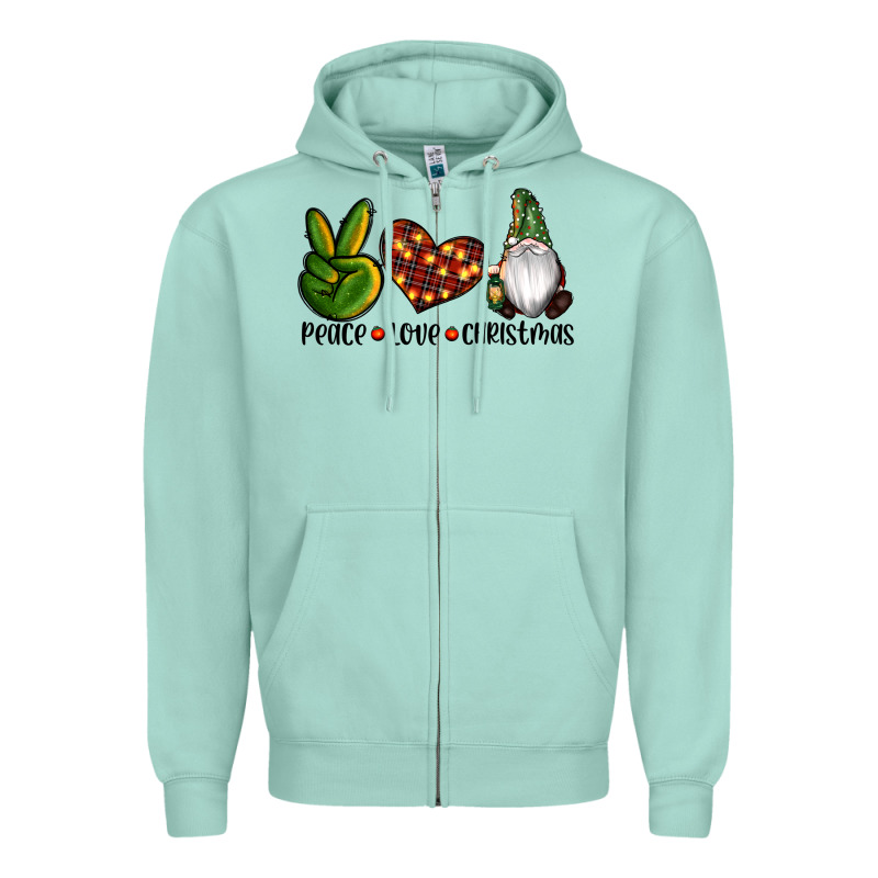 Peace Love Gnomes Christmas Zipper Hoodie by RanaPortraitStore | Teevron