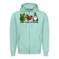 Seafoam peace love gnomes christmas Zipper Hoodie - RanaPortraitStore