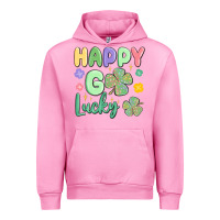 Fuchsia Pink happy go lucky Urban Hoodie - MaliasSmallBusiness