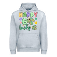 Heather Grey happy go lucky Urban Hoodie - MaliasSmallBusiness