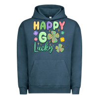 Pigment Midnight Navy happy go lucky Urban Hoodie - MaliasSmallBusiness