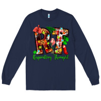 Navy christmas respiratory therapist Long Sleeve Tee - Zillion Design Studio
