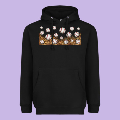 Leopard Baseball 16oz Libbey Glass Heavyweight Hoodie Designed By Hra Design Shop