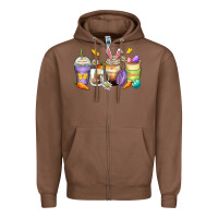 Chestnut easter day coffee cups Zipper Hoodie - Zillion Design Studio