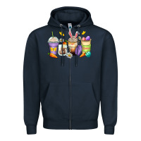 Navy easter day coffee cups Zipper Hoodie - Zillion Design Studio