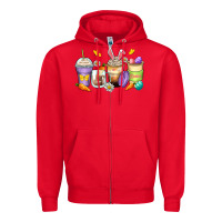 Easter Day Coffee Cups Zipper Hoodie | Teevron