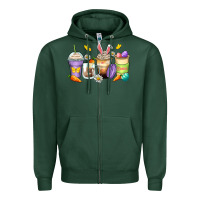Sports Green easter day coffee cups Zipper Hoodie - Zillion Design Studio
