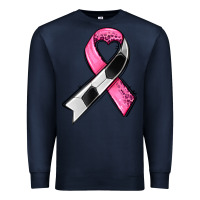 Navy breast cancer sport ribbons Premium Sweatshirt - AdoDesignShop