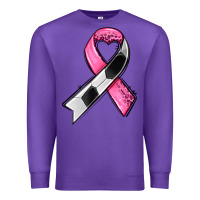 Purple breast cancer sport ribbons Premium Sweatshirt - AdoDesignShop
