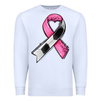 White breast cancer sport ribbons Premium Sweatshirt - AdoDesignShop