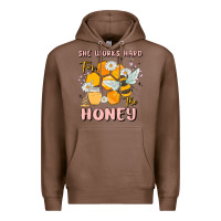 Chestnut she works hard for the honey Premium Hoodie - MaliasSmallBusiness