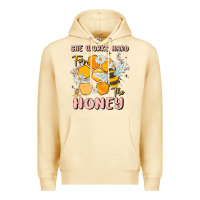 Pina Colada she works hard for the honey Premium Hoodie - MaliasSmallBusiness