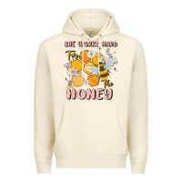 Sandshell she works hard for the honey Premium Hoodie - MaliasSmallBusiness