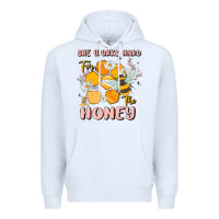 White she works hard for the honey Premium Hoodie - MaliasSmallBusiness