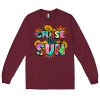 Burgundy chase the sun Long Sleeve Tee - AdoDesignShop