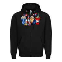 Black 4th of july coffee cups Zipper Hoodie - Zillion Design Studio