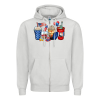 Dove Grey 4th of july coffee cups Zipper Hoodie - Zillion Design Studio