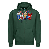 Sports Green 4th of july coffee cups Zipper Hoodie - Zillion Design Studio
