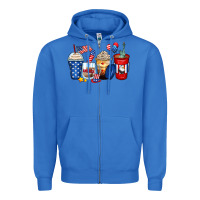 4th Of July Coffee Cups Zipper Hoodie | Teevron