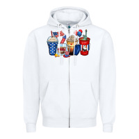 White 4th of july coffee cups Zipper Hoodie - Zillion Design Studio