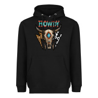 Black howdy boho skull Heavyweight Hoodie - CowhideDigitalArt