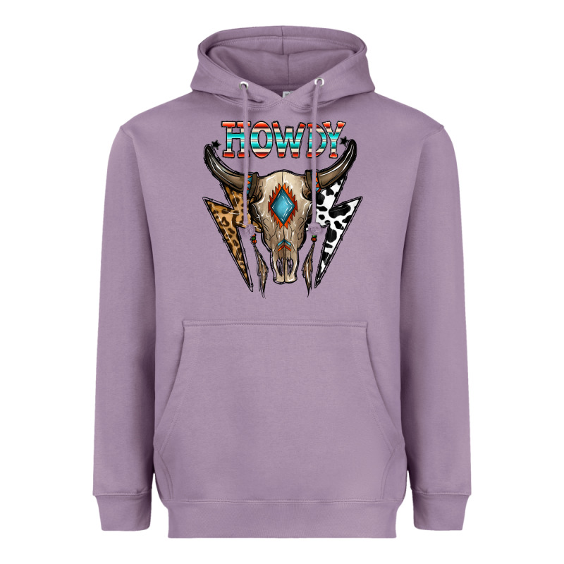 Howdy Boho Skull Heavyweight Hoodie by CowhideDigitalArt | Teevron