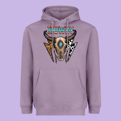 Howdy Boho Skull Heavyweight Hoodie Designed By Cowhidedigitalart
