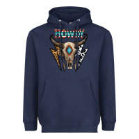 Navy howdy boho skull Heavyweight Hoodie - CowhideDigitalArt
