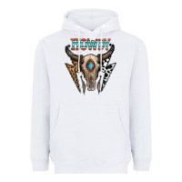 White howdy boho skull Heavyweight Hoodie - CowhideDigitalArt