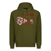 Army Green valentine's day stethoscope Premium Hoodie - MaliasSmallBusiness