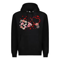 Black valentine's day stethoscope Premium Hoodie - MaliasSmallBusiness