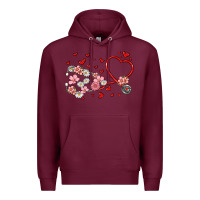 Burgundy valentine's day stethoscope Premium Hoodie - MaliasSmallBusiness
