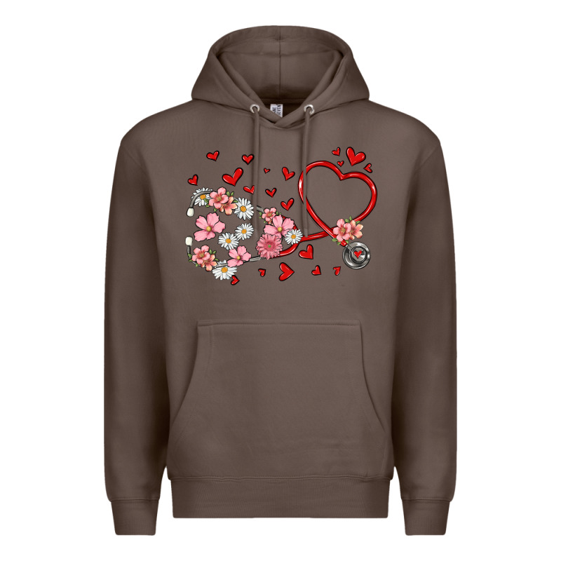 Valentine's Day Stethoscope Premium Hoodie by MaliasSmallBusiness | Teevron