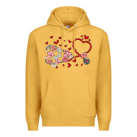 Mustard valentine's day stethoscope Premium Hoodie - MaliasSmallBusiness