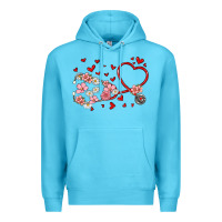 Ocean Blue valentine's day stethoscope Premium Hoodie - MaliasSmallBusiness