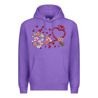 Purple valentine's day stethoscope Premium Hoodie - MaliasSmallBusiness