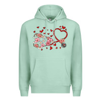 Seafoam valentine's day stethoscope Premium Hoodie - MaliasSmallBusiness