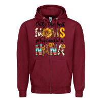 Burgundy only the best moms get promoted to nana Zipper Hoodie - texasbilliewilder