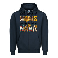 Navy only the best moms get promoted to nana Zipper Hoodie - texasbilliewilder