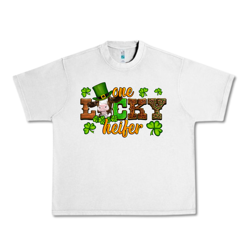 St Patricks One Lucky Heifer Baby Cow Urban Heavy Tee by Artiststas | Teevron