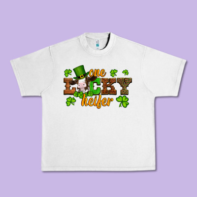 St Patricks One Lucky Heifer Baby Cow Urban Heavy Tee Designed By Artiststas