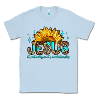 Dusty Blue jesus it s not religion it s a relationship Classic Tee - Zillion Design Studio