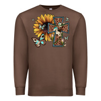 Chestnut leopard cross sunflower butterfly Premium Sweatshirt - JahusDesignShop