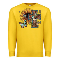 Lemon leopard cross sunflower butterfly Premium Sweatshirt - JahusDesignShop