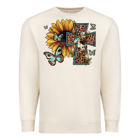 Sandshell leopard cross sunflower butterfly Premium Sweatshirt - JahusDesignShop