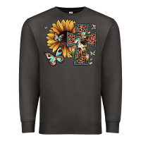 Smoke leopard cross sunflower butterfly Premium Sweatshirt - JahusDesignShop