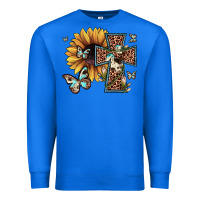 True Royal leopard cross sunflower butterfly Premium Sweatshirt - JahusDesignShop
