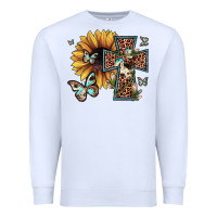 Leopard Cross Sunflower Butterfly Premium Sweatshirt | Teevron
