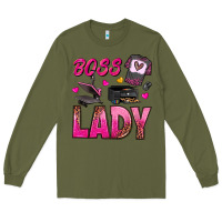 Army Green boss lady Long Sleeve Tee - texasbilliewilder
