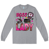 Heather Grey boss lady Long Sleeve Tee - texasbilliewilder